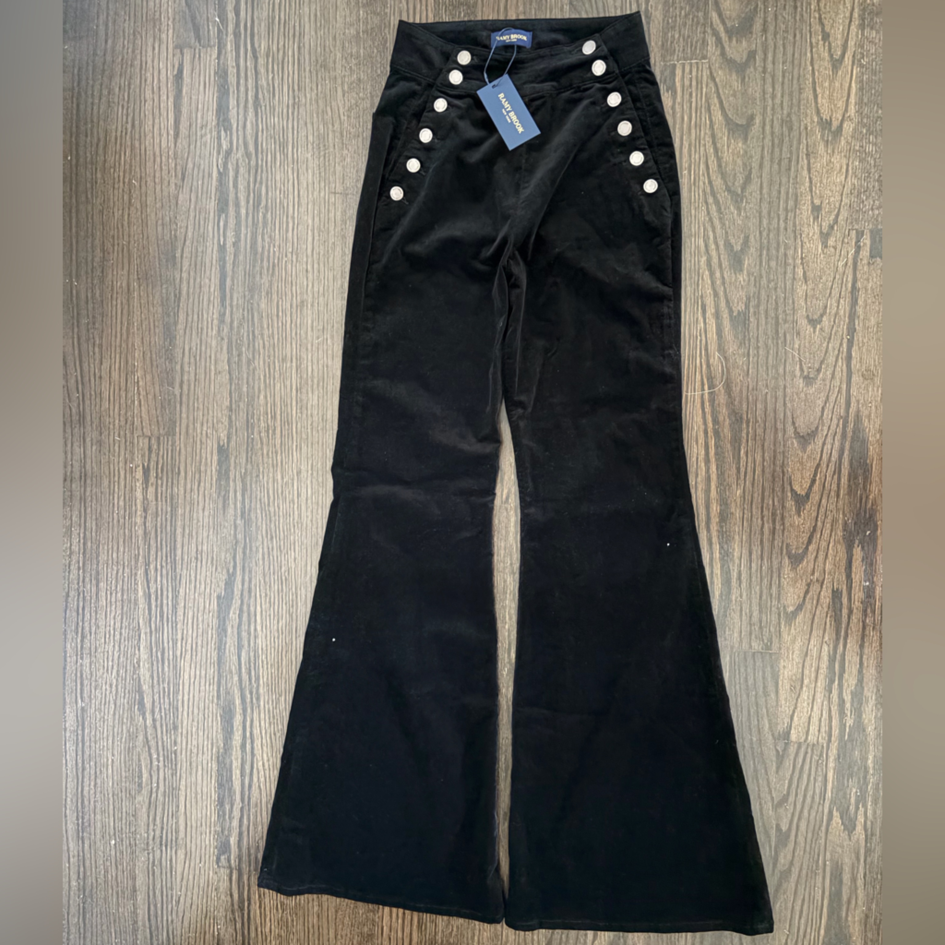 Ramy Brook Nwt Black Velvet Rome Pants